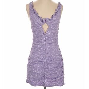 NWT For Love And Lemons Lavender Polka-Dot Ruffled Mini Dress